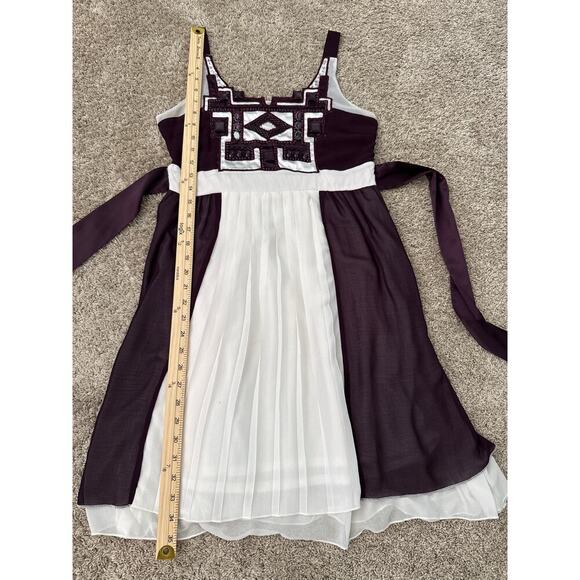 Women’s Burgundy Silk Beaded Y2K Party Dress Sz M Boho Glam Cocktail Evening - Picture 9 of 12